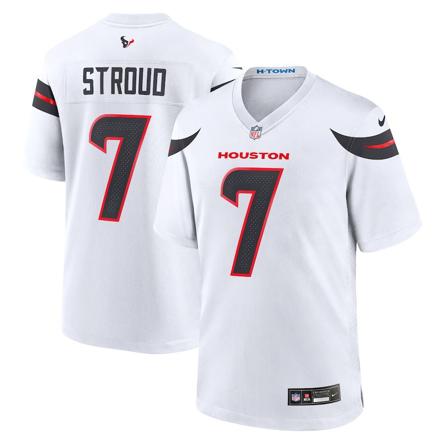 Men Houston Texans 7 C.J. Stroud Nike White Game NFL Jersey
